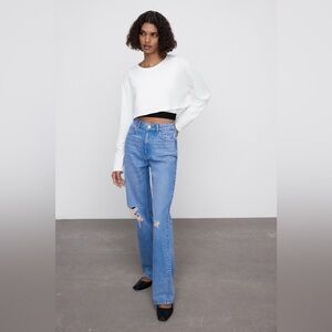 Zara Cropped Top Long Sleeves